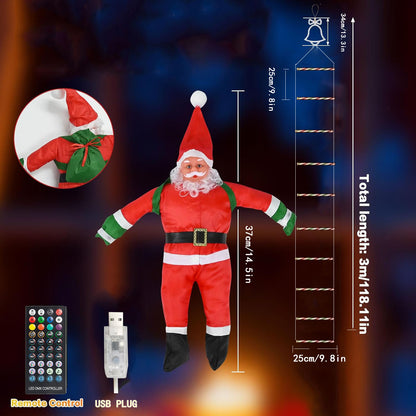 Santa Claus Ladder Outdoor Christmas Decoration Stair Light
