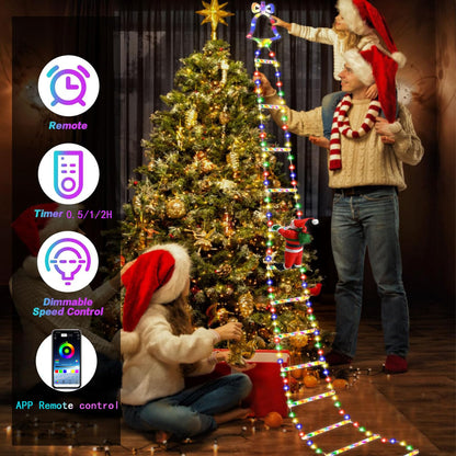 Santa Claus Ladder Outdoor Christmas Decoration Stair Light