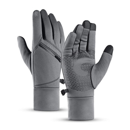 Winter Outdoor Riding Touch Screen Gloves Plus Velvet Zipper